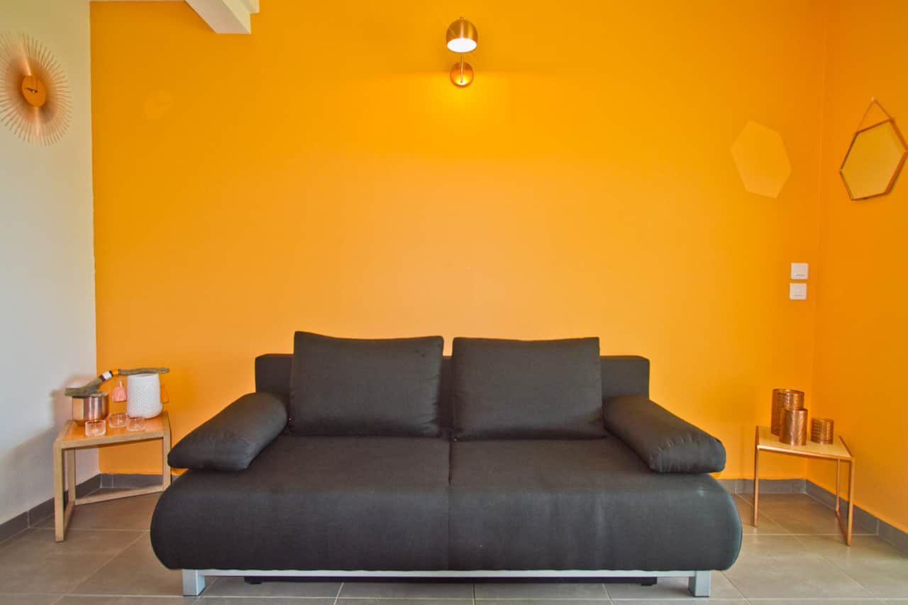 Le salon du duplex Papaye