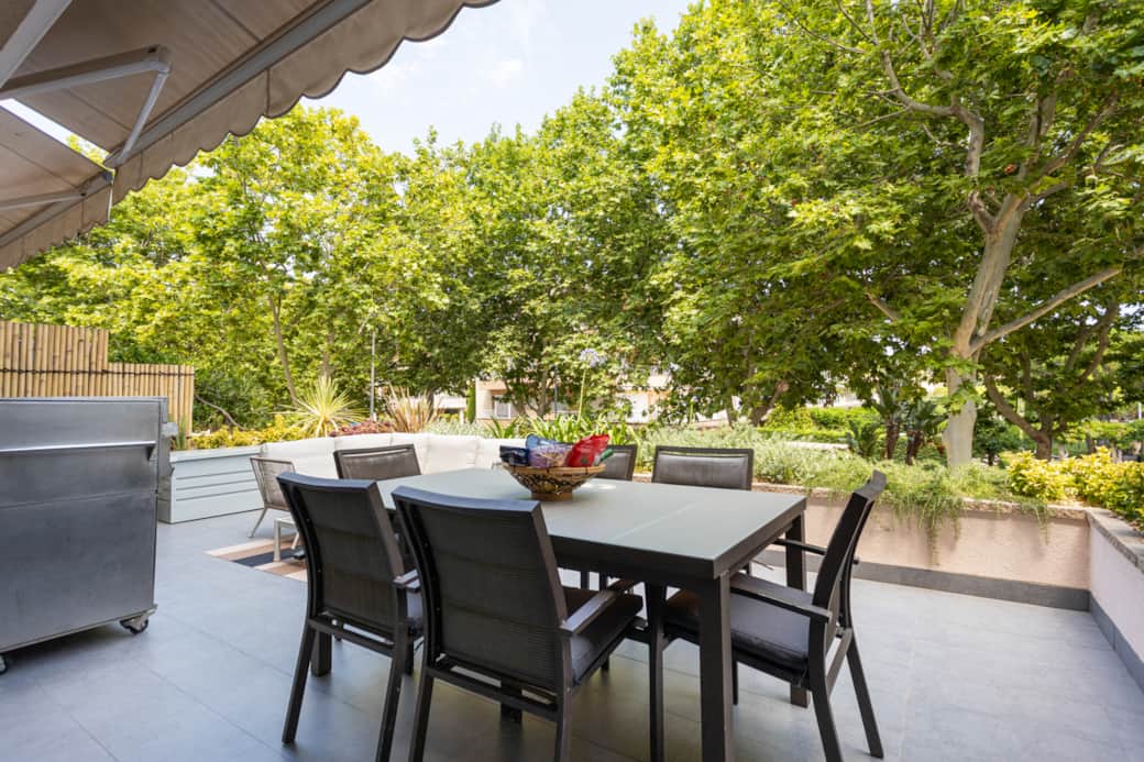 Terrace with sea views, lounge, dining for 8, BBQ, and welcome drinks