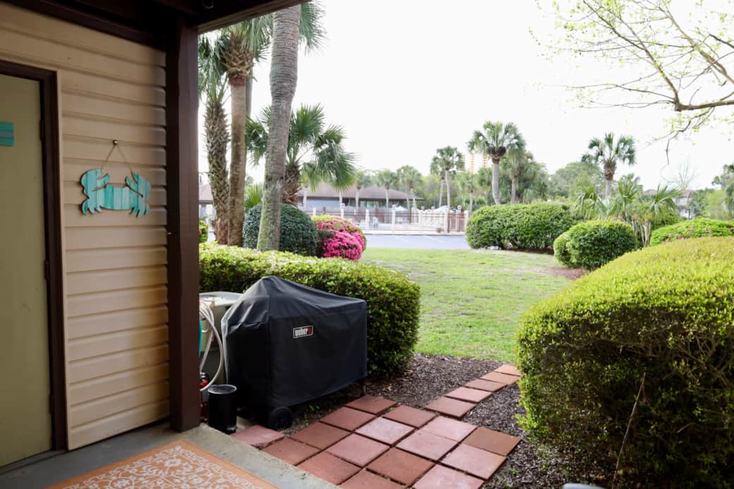 View of the heated pool from the back patio