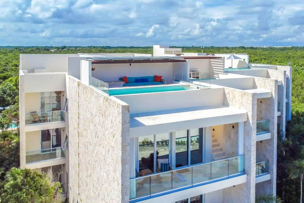 Luxury terrace, pool, Caribbean view—an ultimate retreat by the azure sea.