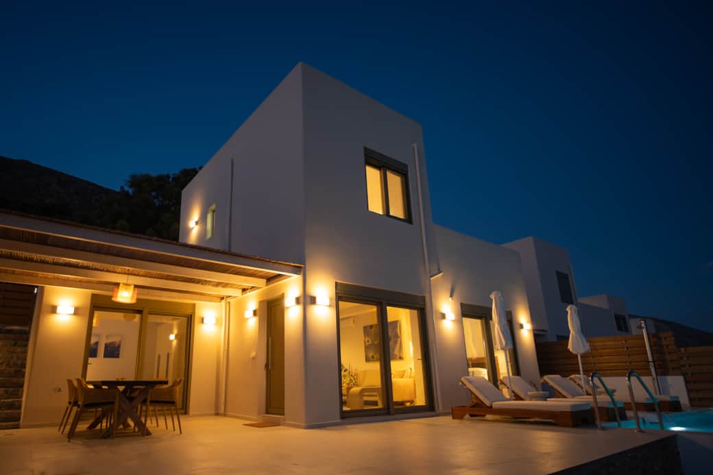 At night