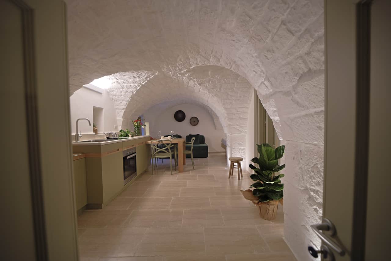 soggiorno e cucina a vista