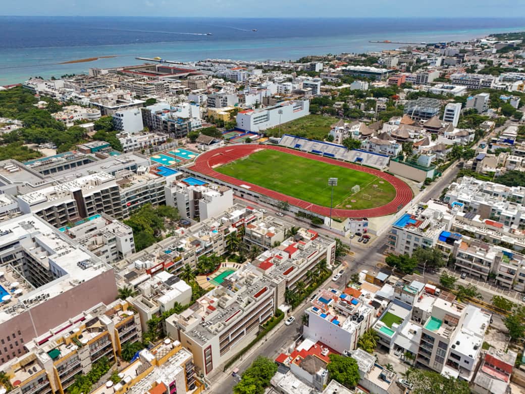 Aereal view of the building 