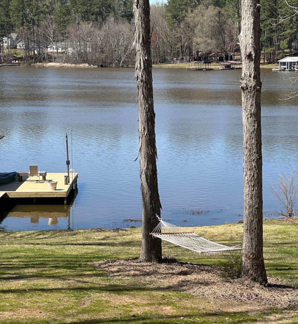 Let the world melt away while you snooze in the hammock next to the water. Let the world melt away while you snooze in the hammock next to the water.