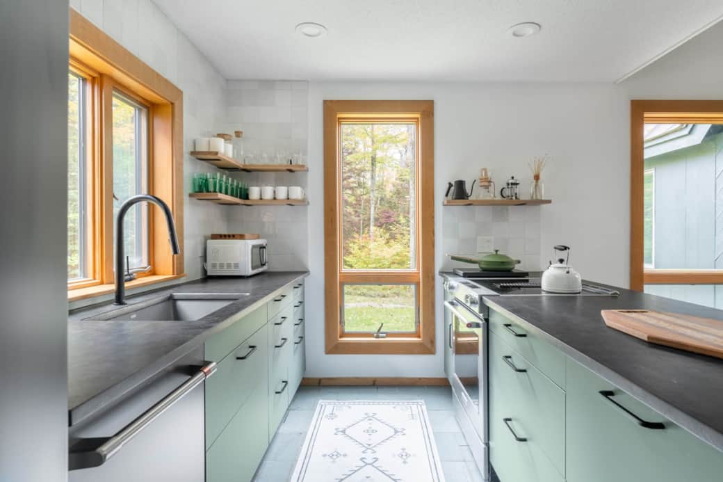 Kitchen with dishwasher and range