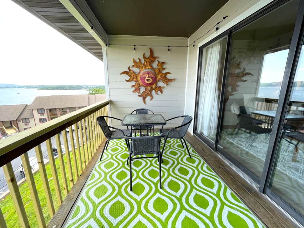 Outdoor furniture overlooking Table Rock Lake