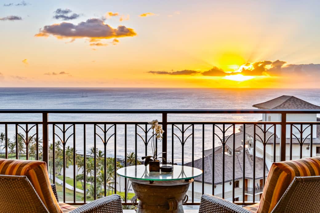View of the sunset from Lanai