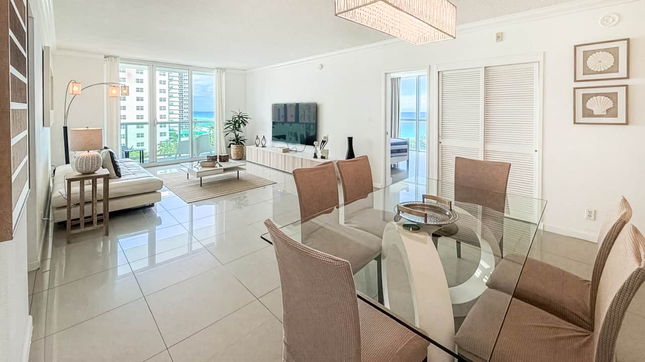 Dining room and living room