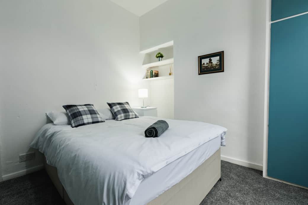 Private bedroom with door lock and key