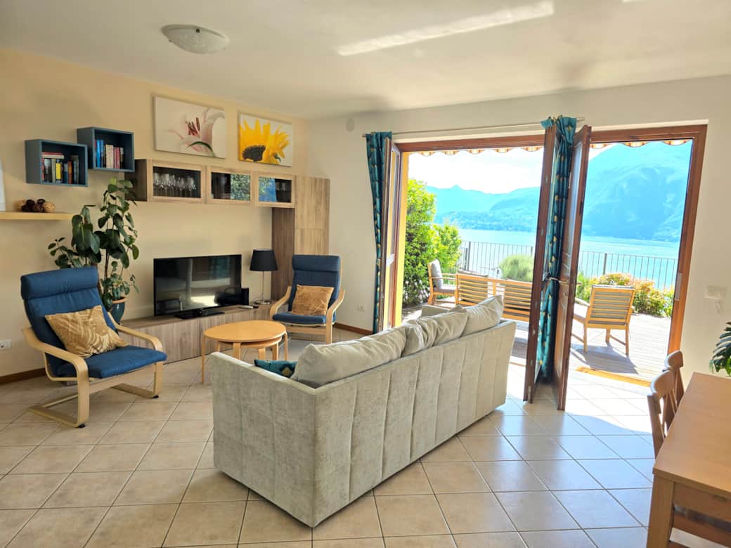 Living room with lake view Living room with lake view
