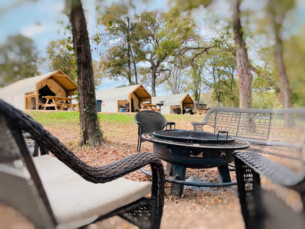 Cabanas come with chairs, bench, table, footrest, hammock, and grill. Cabanas come with chairs, bench, table, footrest, hammock, and grill.