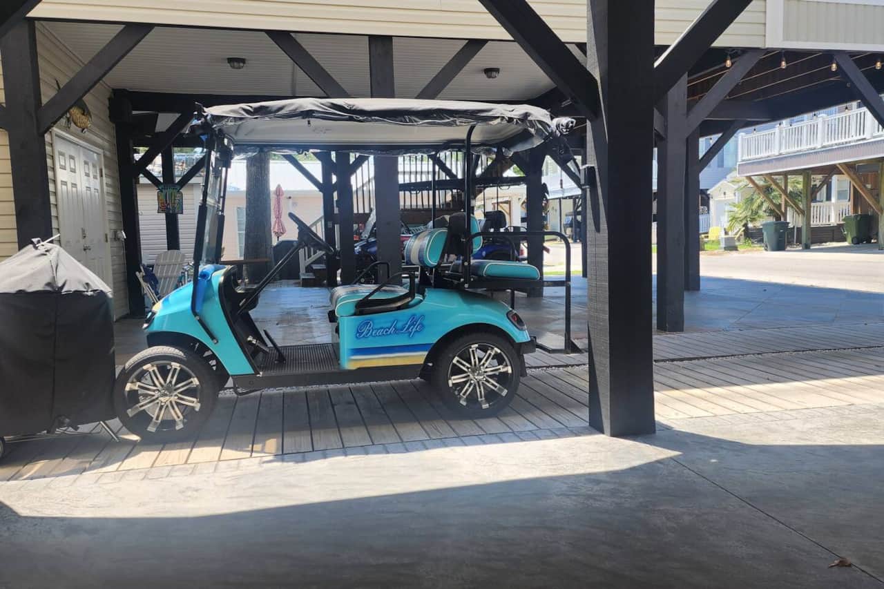 Beach life golf cart