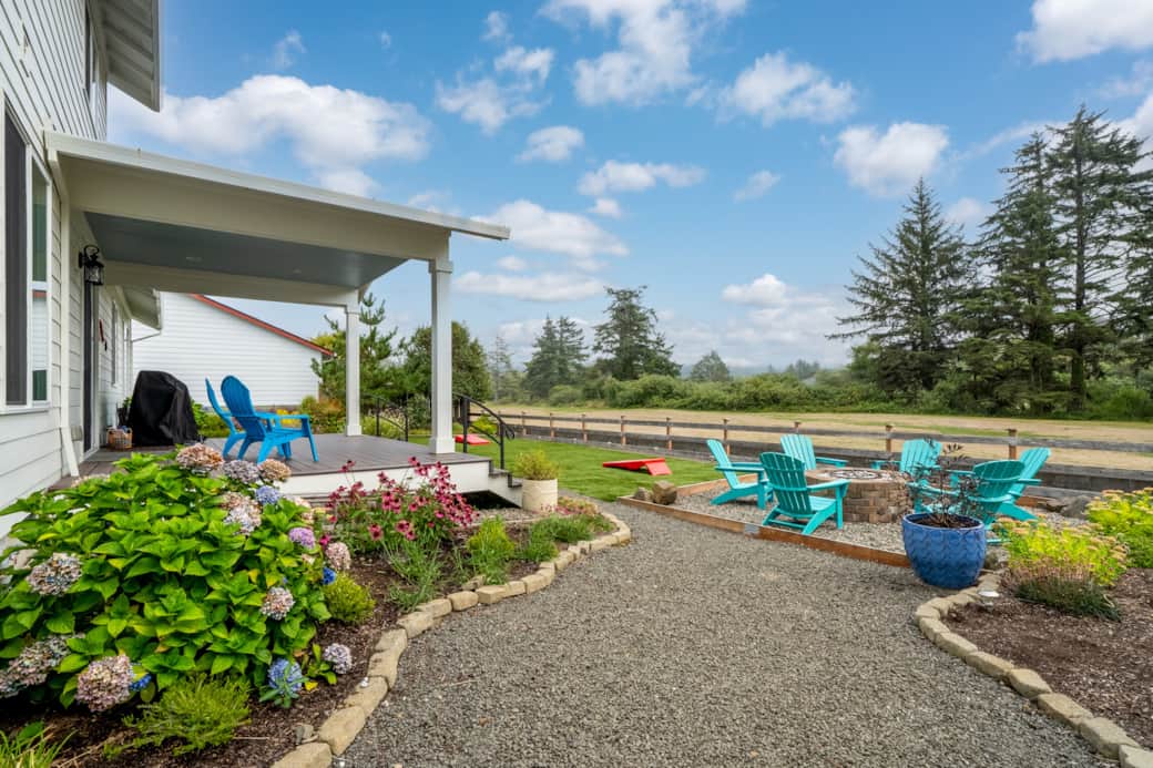 Spacious backyard with stunning views, perfect for relaxing, playing, and enjoying time together.