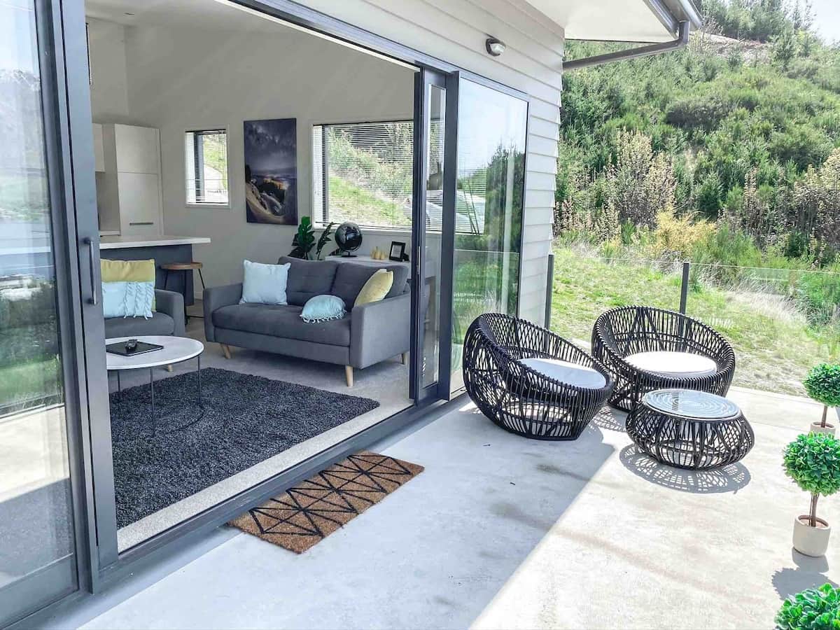 Indoor - outdoor flow from lounge to balcony