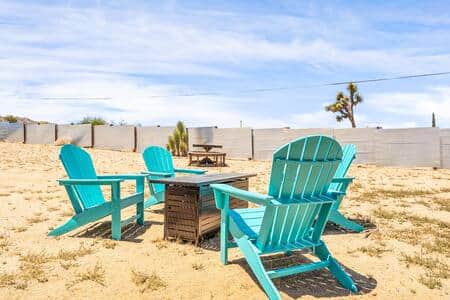 Fire pit and lounge chairs