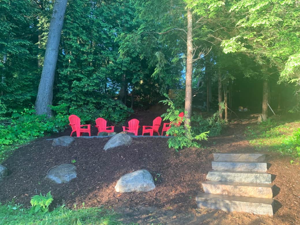 Have a fire overlooking the lake at the lower firepit
