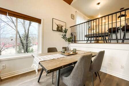 Large and sturdy dining room table. 