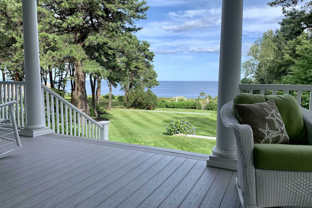 Back porch shot looking at ocean