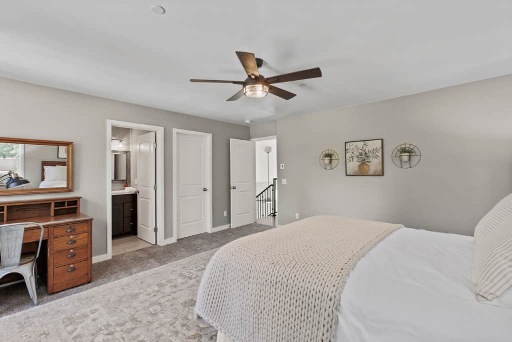 The largest of the bedrooms