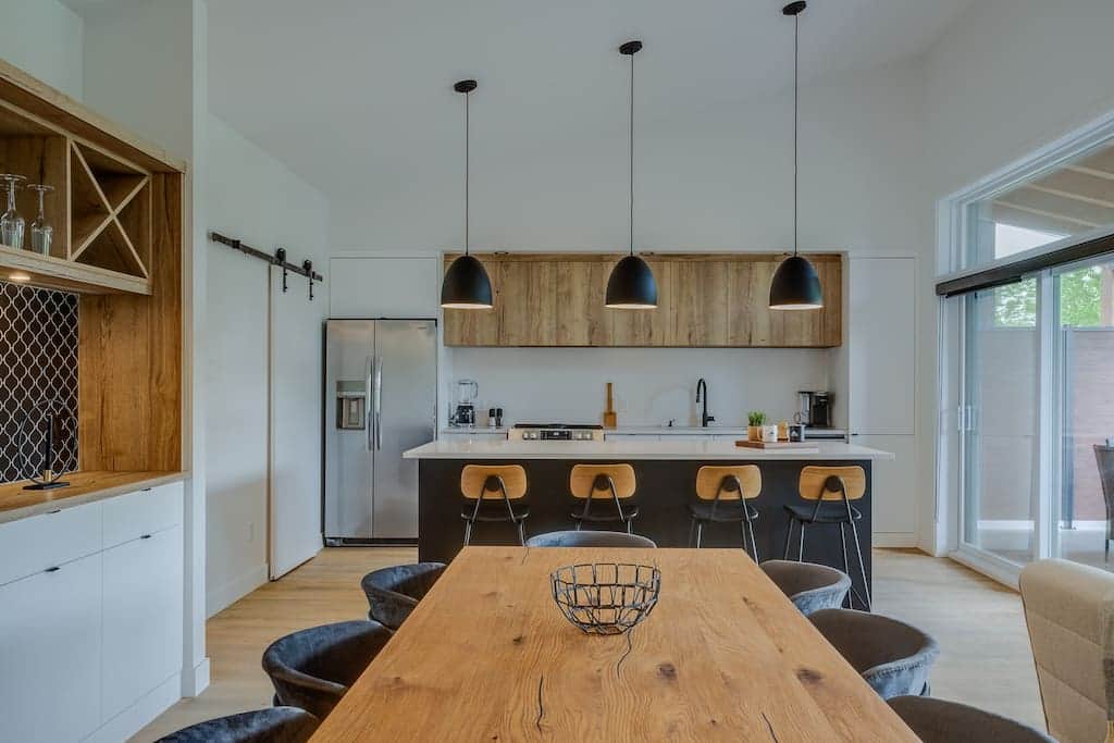 Dining room and kitchen Dining room and kitchen