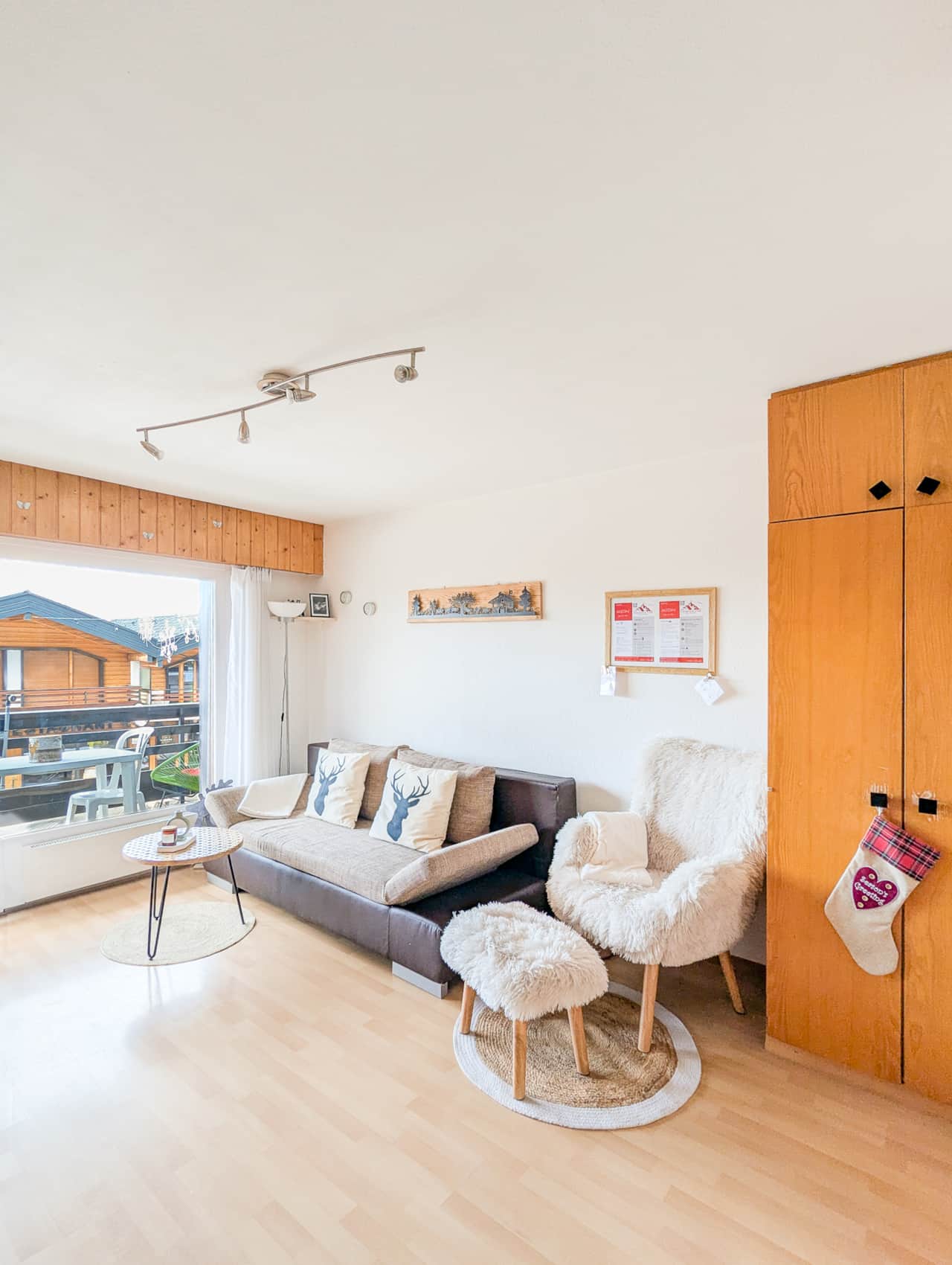 Living area with sofa bed