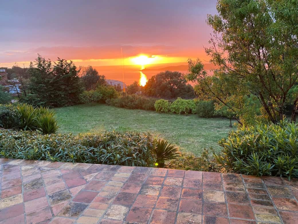 Coucher du soleil de la terrasse