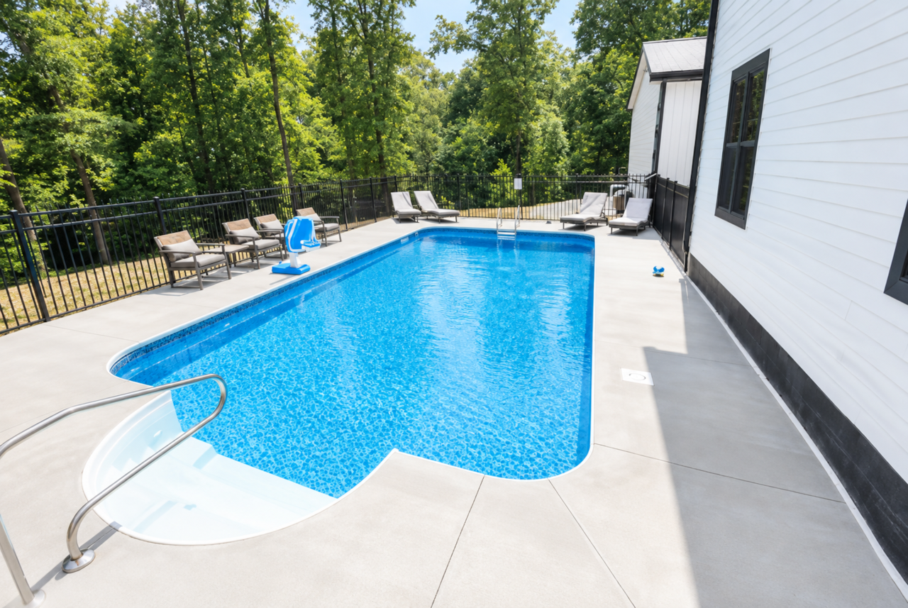 Sunlit Modern Backyard Pool Retreat