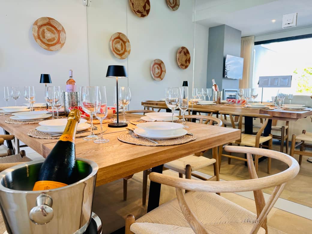 Enjoy a celebratory dinner in the light-filled dining area.