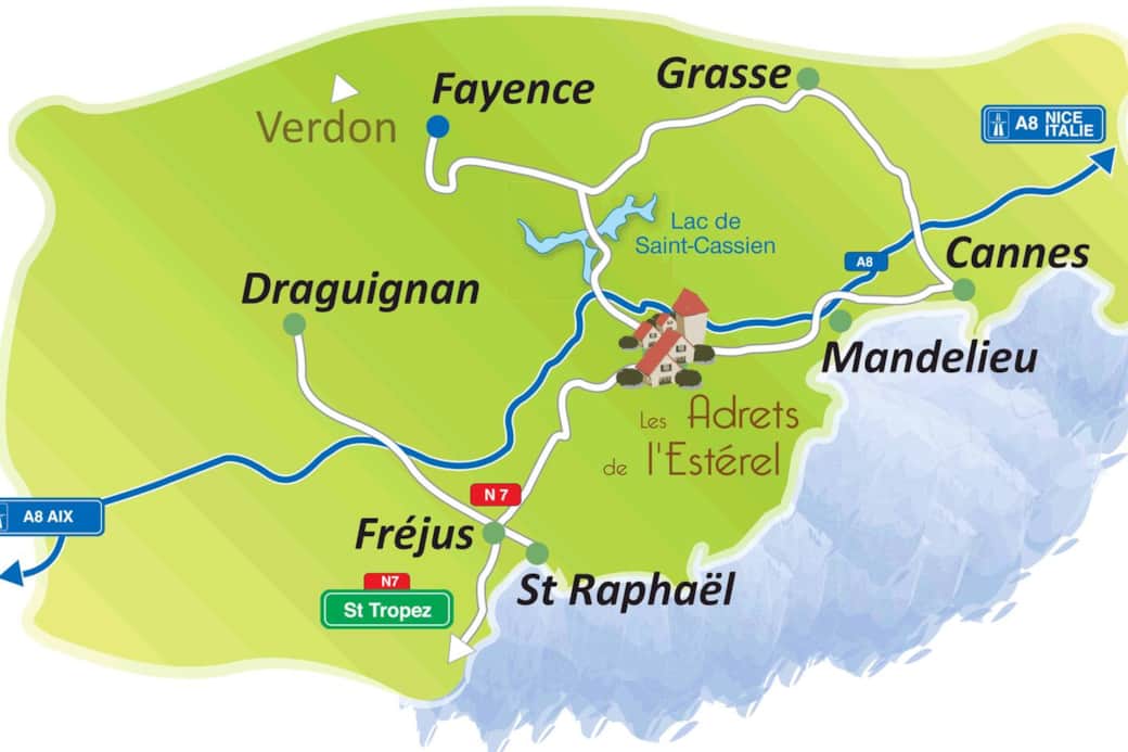 Au cœur de la région:
-40 minutes de Nice
- 40 minutes de Saint Tropez
- 10 minutes de la plage
- 20 minutes du palais des festivals de Cannes Au cœur de la région:
-40 minutes de Nice
- 40 minutes de Saint Tropez
- 10 minutes de la plage
- 20 minutes du palais des festivals de Cannes