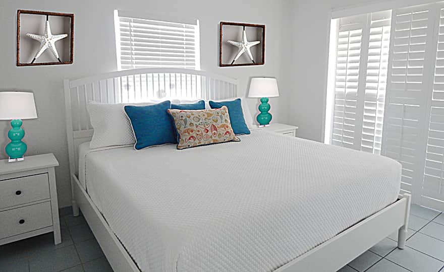 Unit #42 - First bedroom with one king size bed.