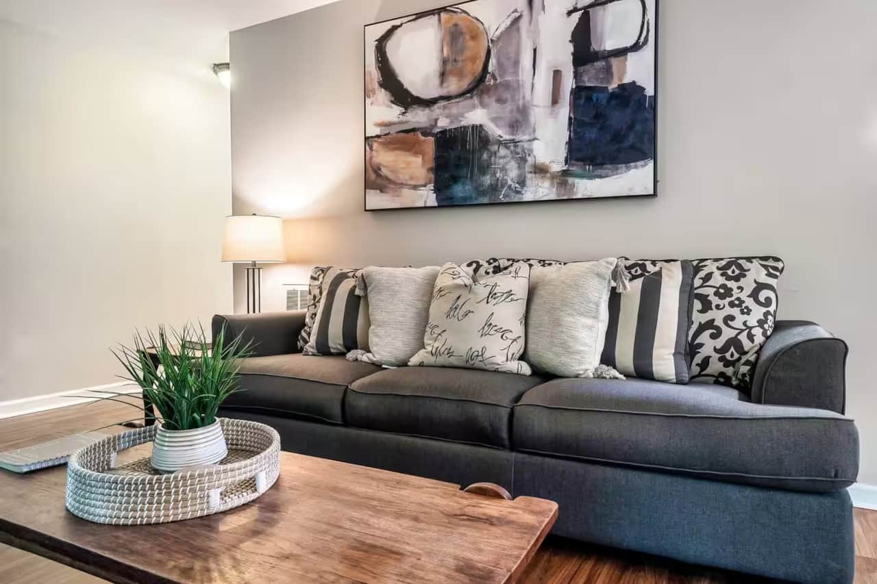 Cozy living room seating for relaxing after a day exploring the Smoky Mountains.