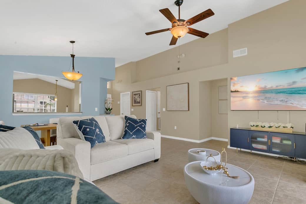 Step into a bright and spacious living room featuring brand-new, ultra-comfy couches perfect for lounging. The open layout keeps everyone connected. Whether you’re enjoying game night or simply relaxing, this airy space is designed for togetherness.
