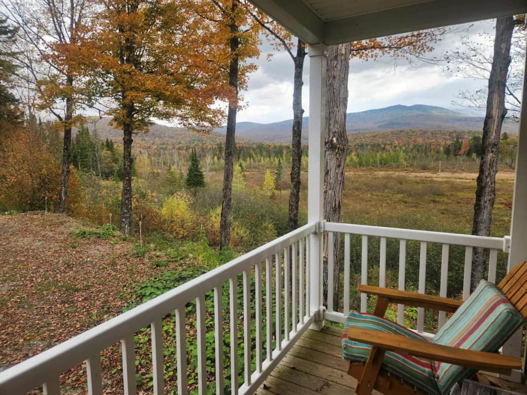 Front porch in fall Front porch in fall