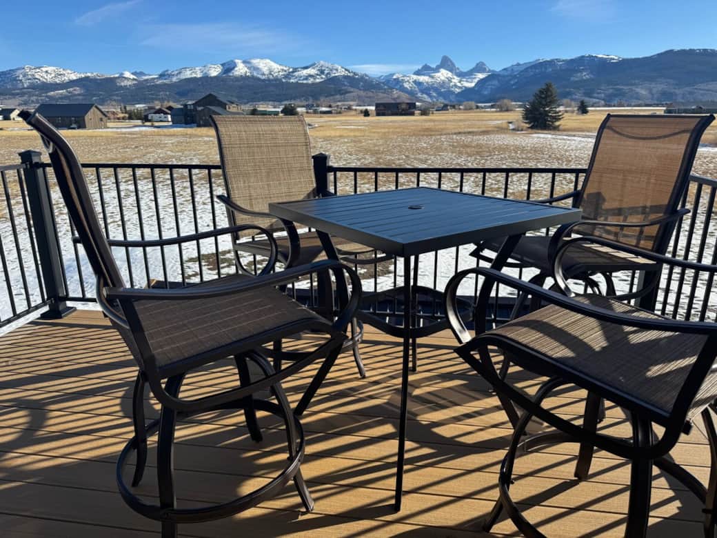 Private balcony off living room with weber bbq