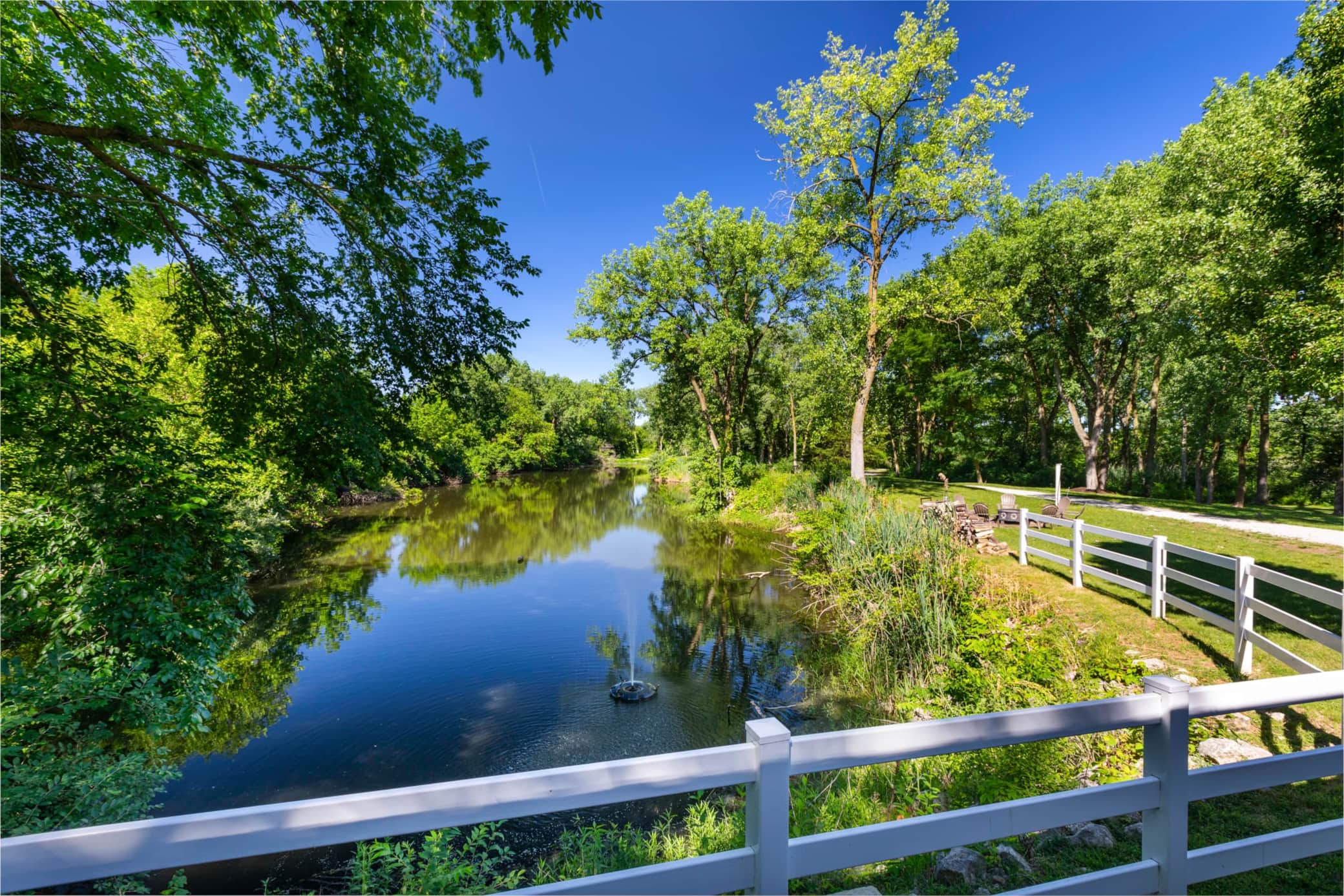 Pond behind house