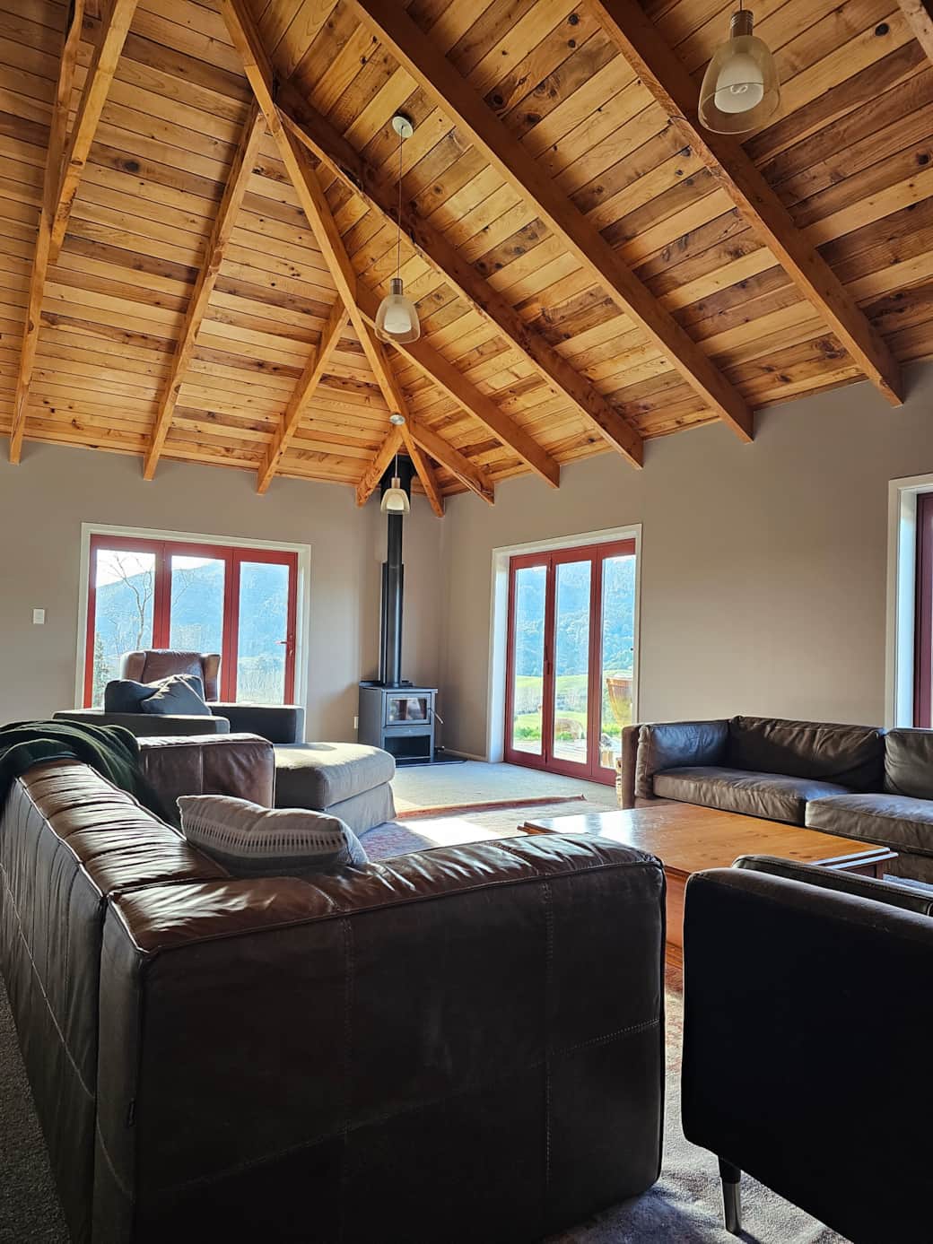 Lounge with afternoon sun. Heating is with a woodfire. Firewood is provided. Lounge with afternoon sun. Heating is with a woodfire. Firewood is provided.