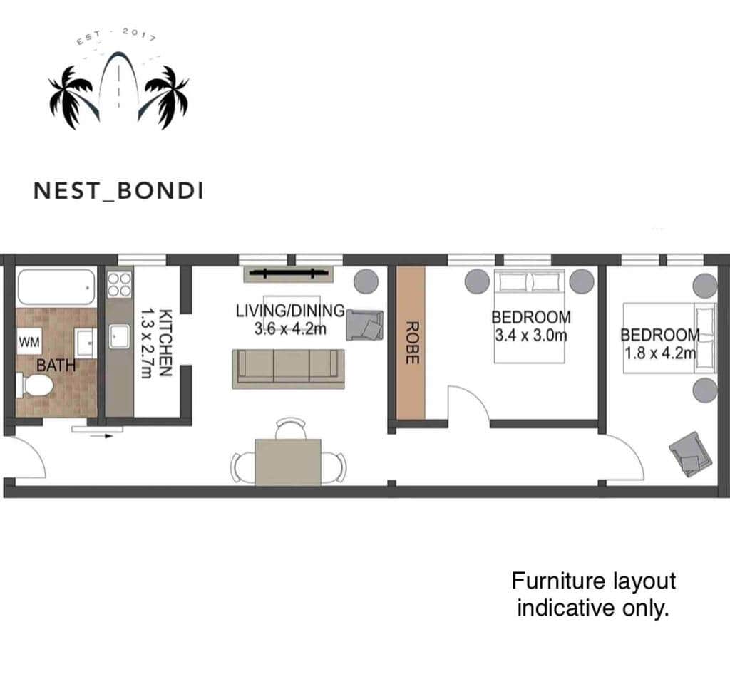 The provided floor plan represents the actual size of the apartment. 