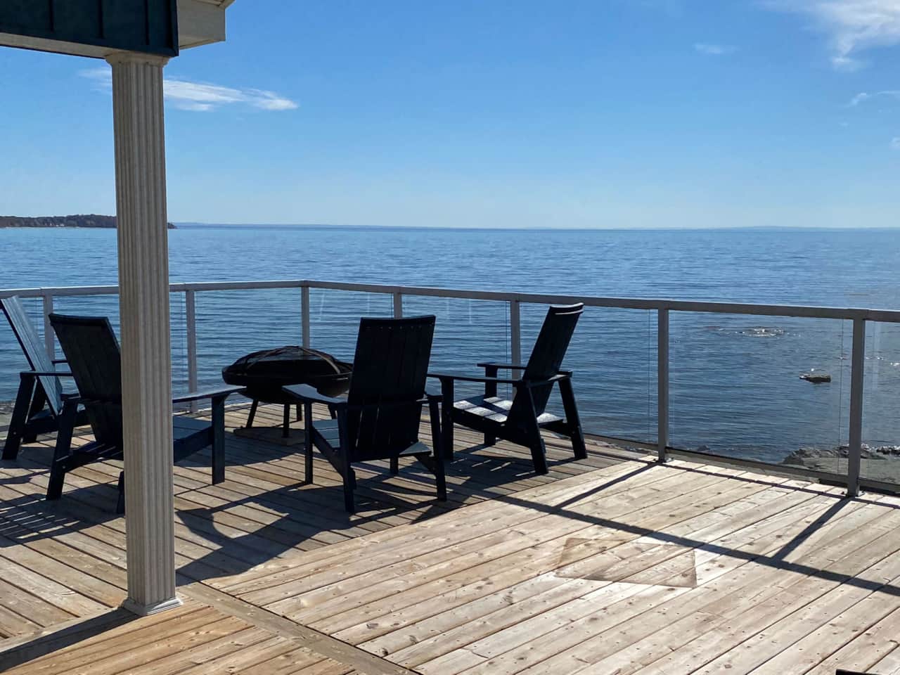 Deck with lake view