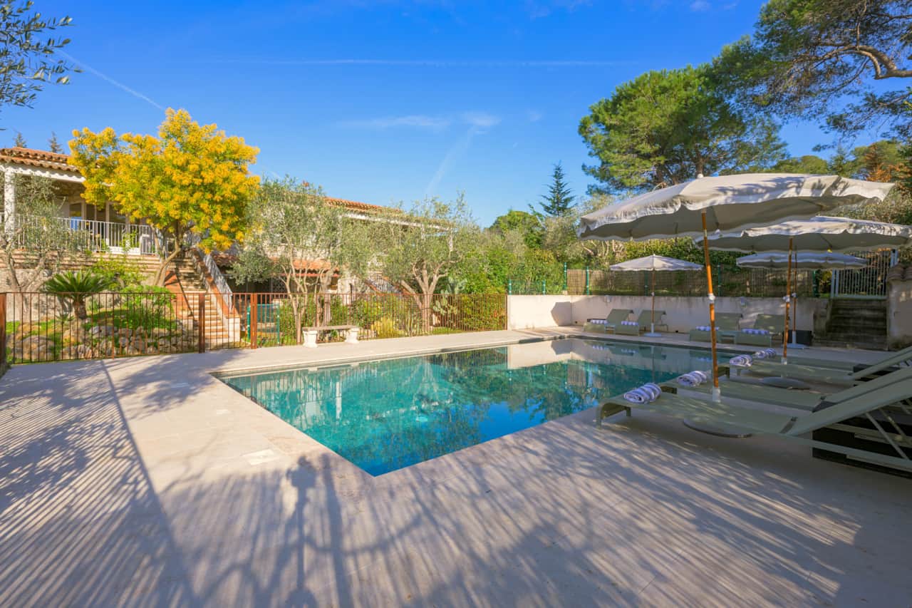 View of the pool and villa
