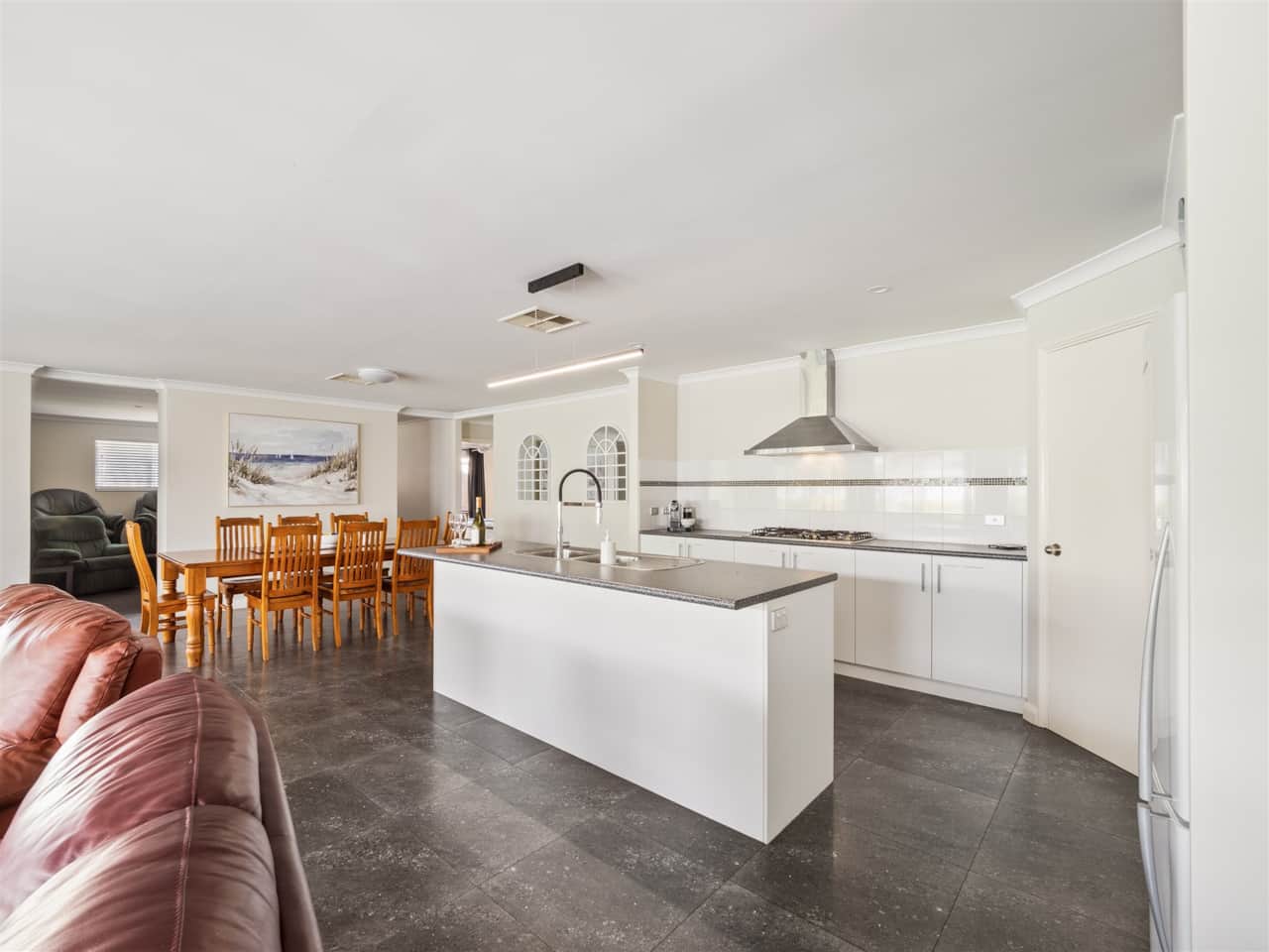 Large fully equipped kitchen with gas stove