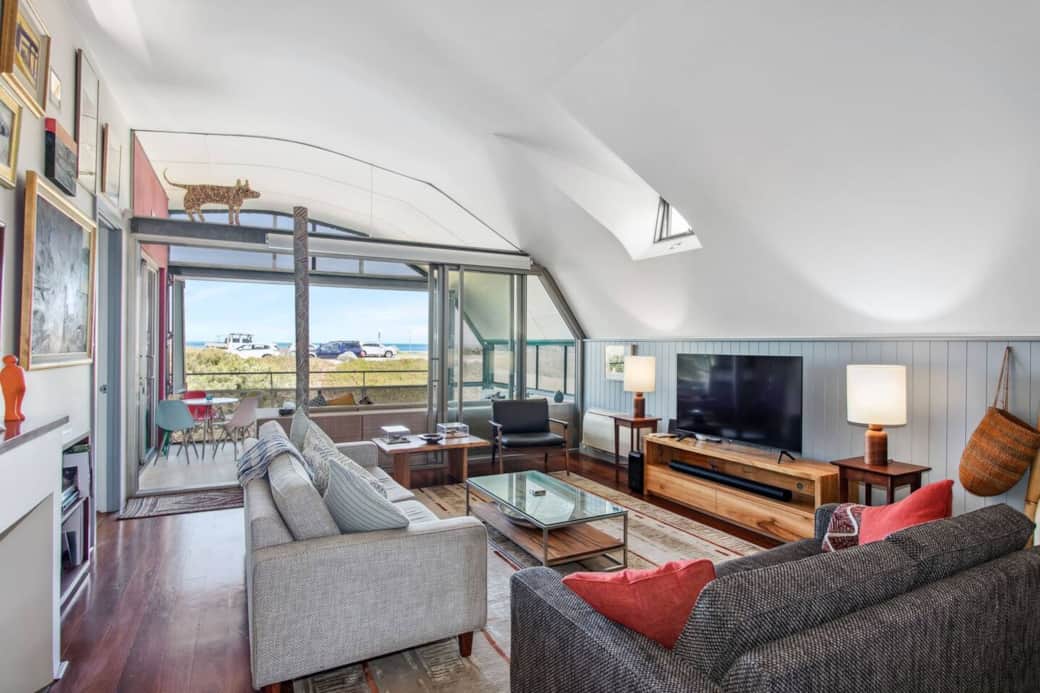 Upper floor - main living area with ocean views