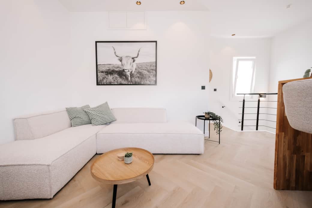 Couch with table