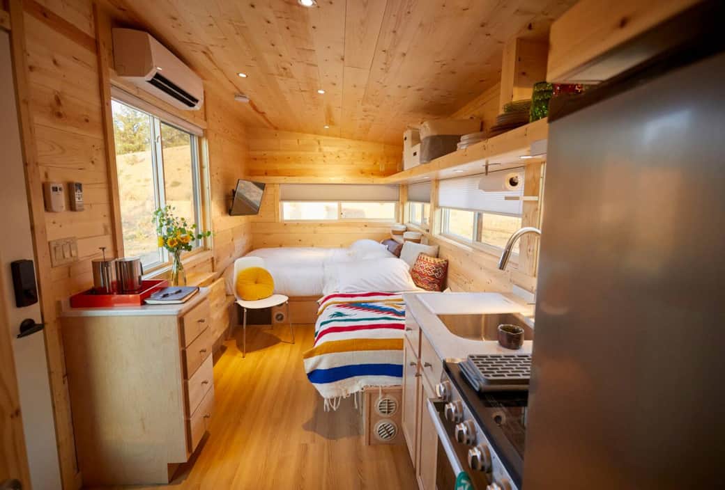 The couch folds out to make a bed for a third person. 
