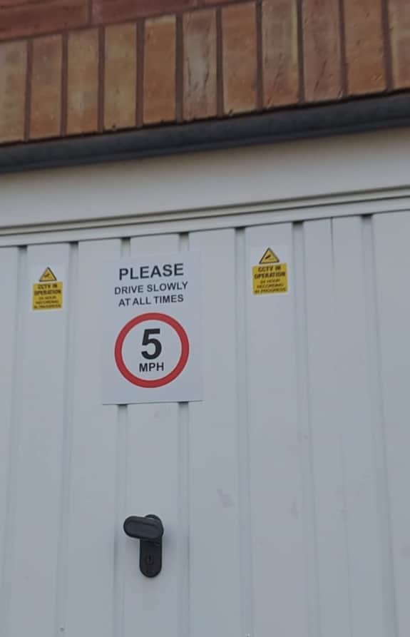 Slow down sign