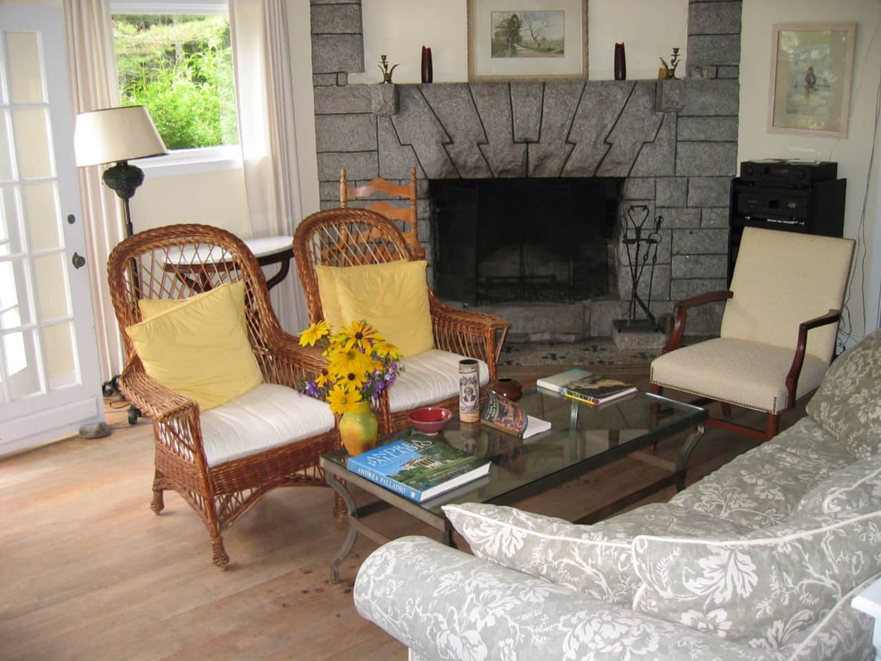 Living room with propane fireplace