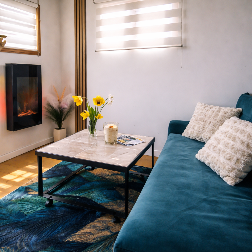 Salon cheminée électrique