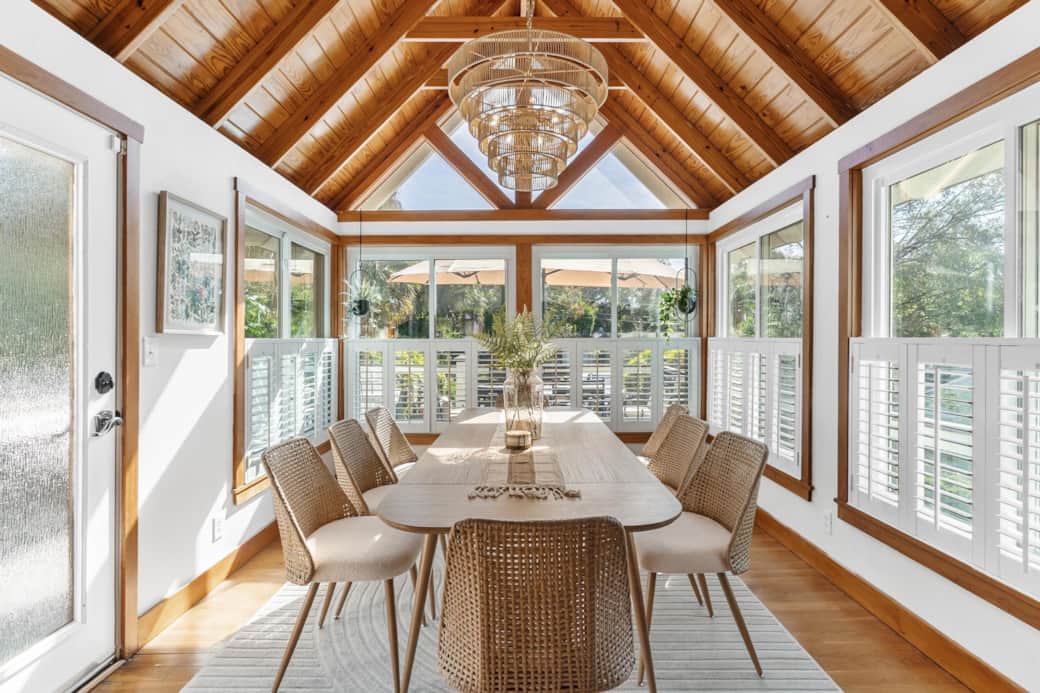 Lovely dining room with access to the patio.