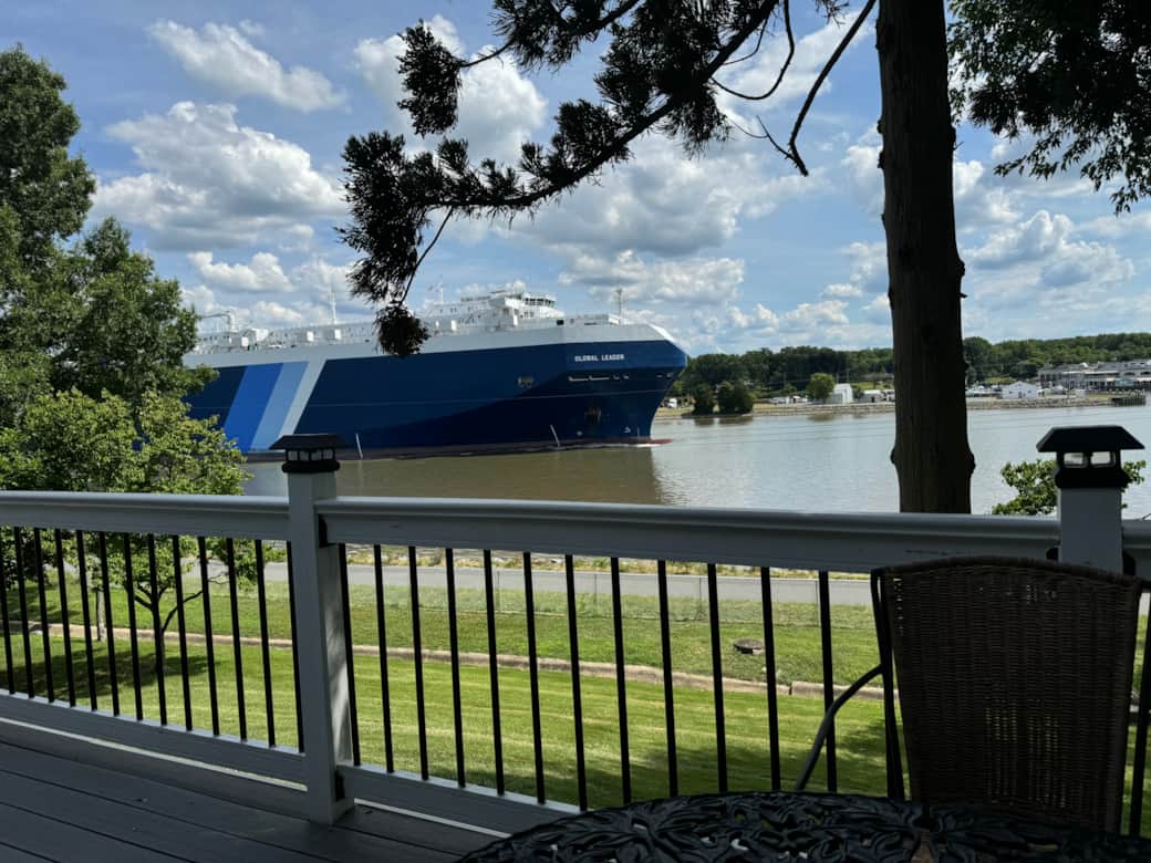 Ship viewed from kitchen