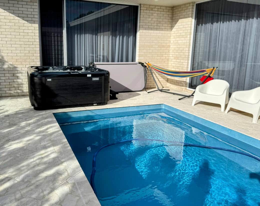 Private spa and sauna for relaxing after a day in Port Stephens Private spa and sauna for relaxing after a day in Port Stephens
