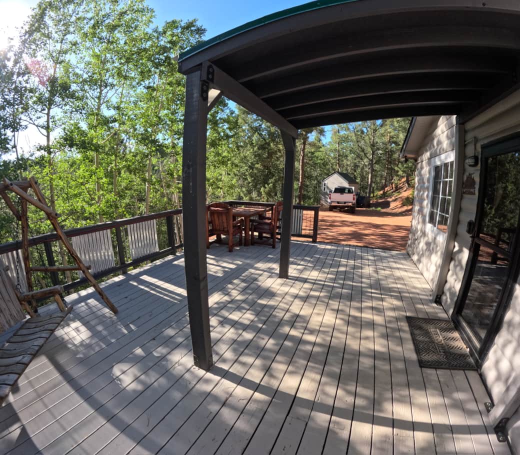 The deck front door